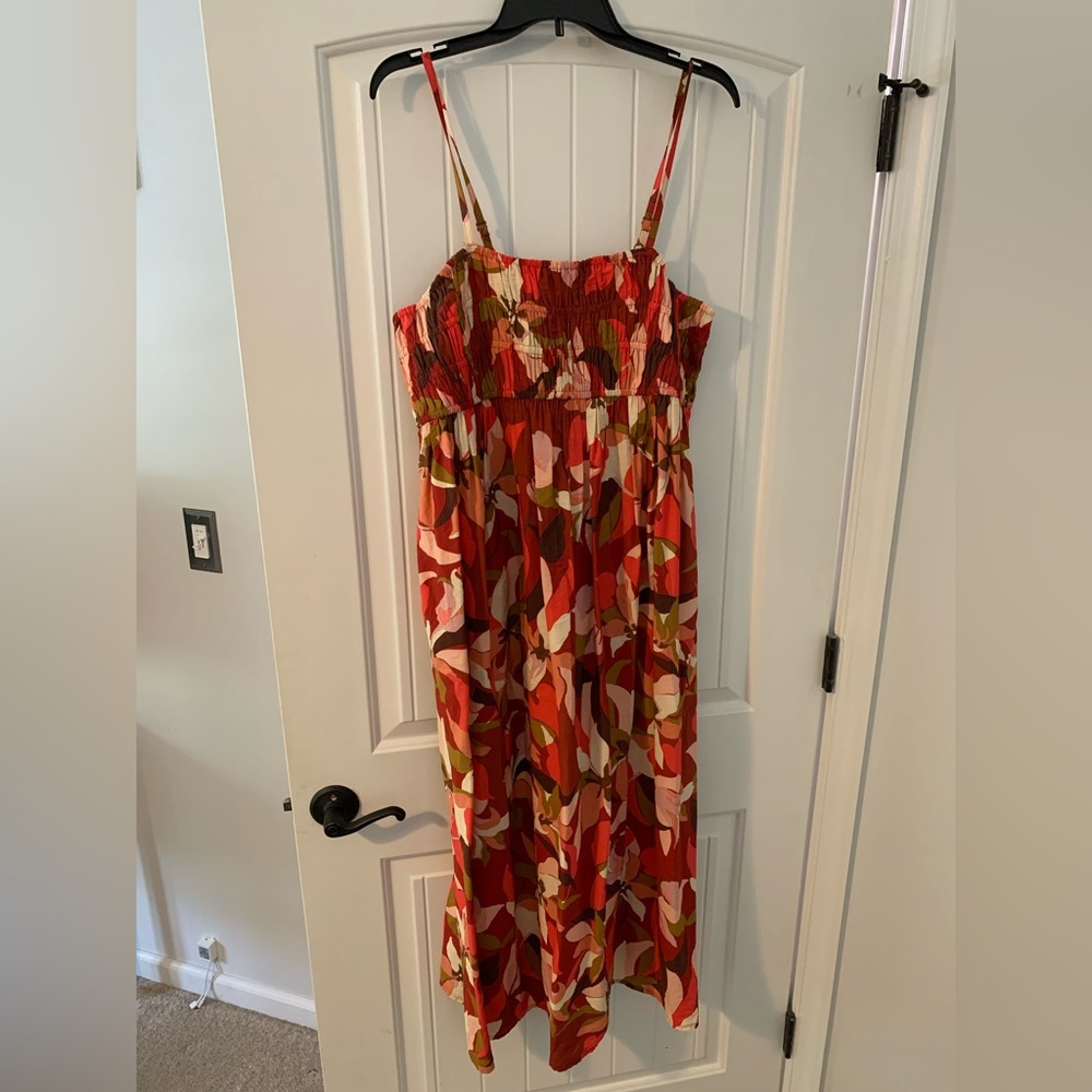A new day Shirred MIDI dress
